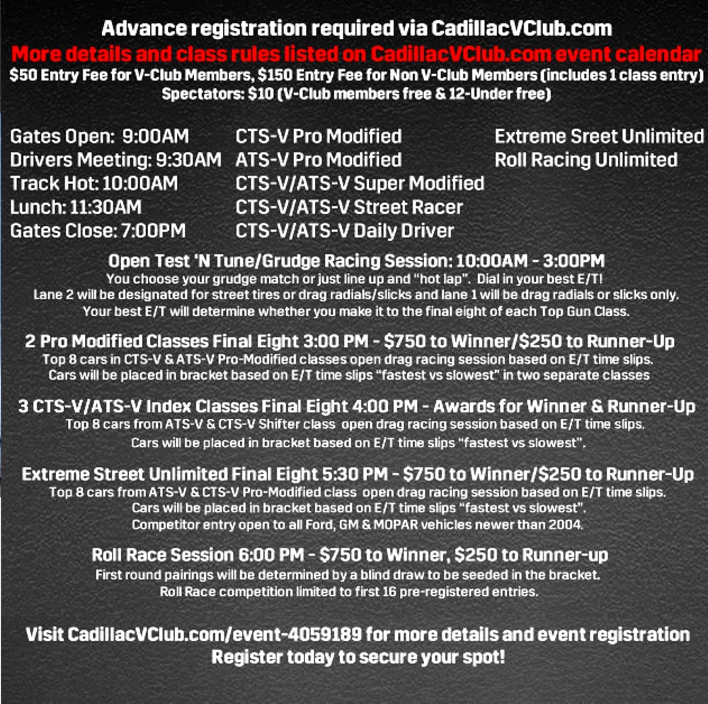 Cadillac V-Club 5th Annual Cadillac V-Racing Invitational Top Gun Shootout